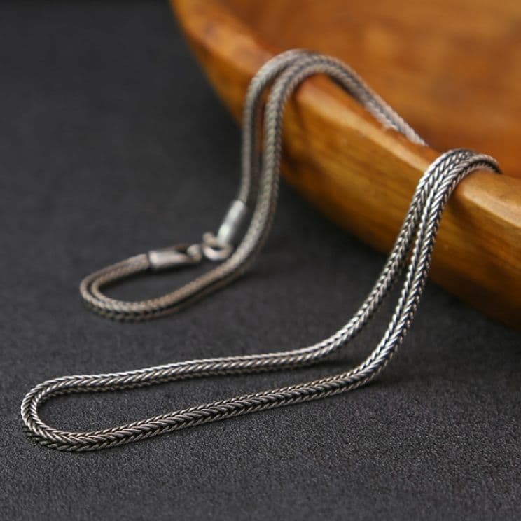 ネックレスチェーン 麦の穂編み込みチェーン