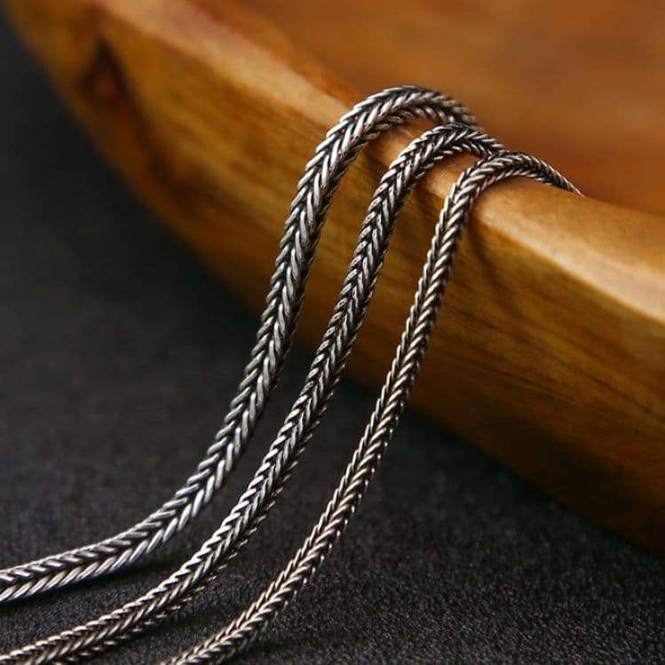 ネックレスチェーン 麦の穂編み込みチェーン