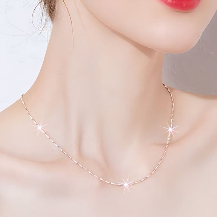 ネックレスチェーン ねじれ輝きシルバーチェーン