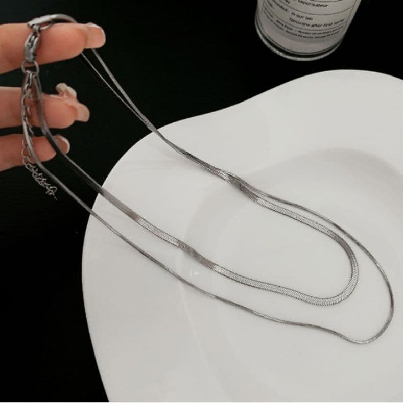 ネックレスチェーン 二連スネークチェーン