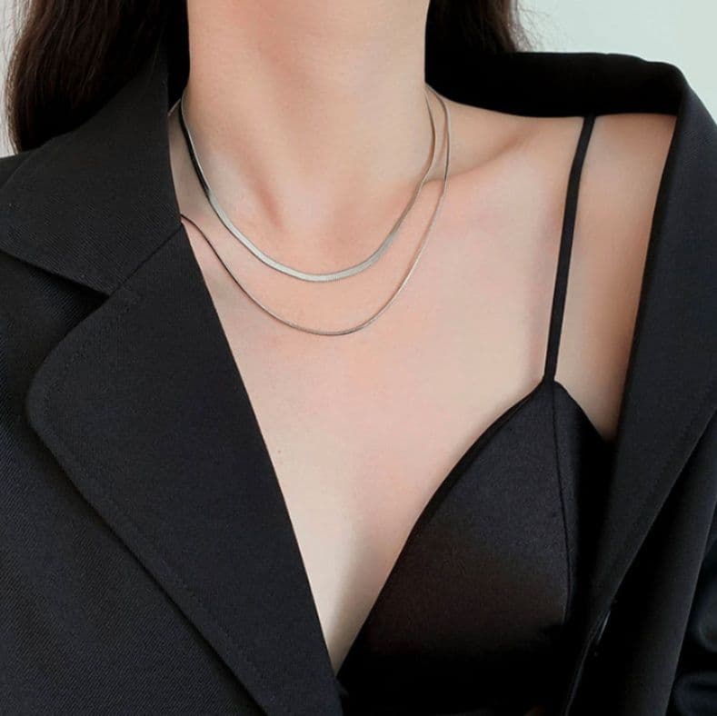 ネックレスチェーン 二連スネークチェーン