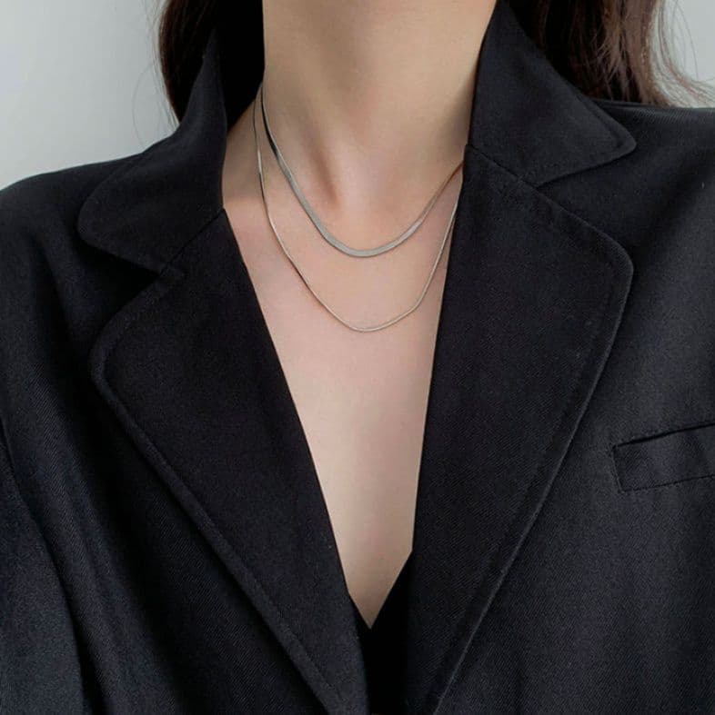 ネックレスチェーン 二連スネークチェーン