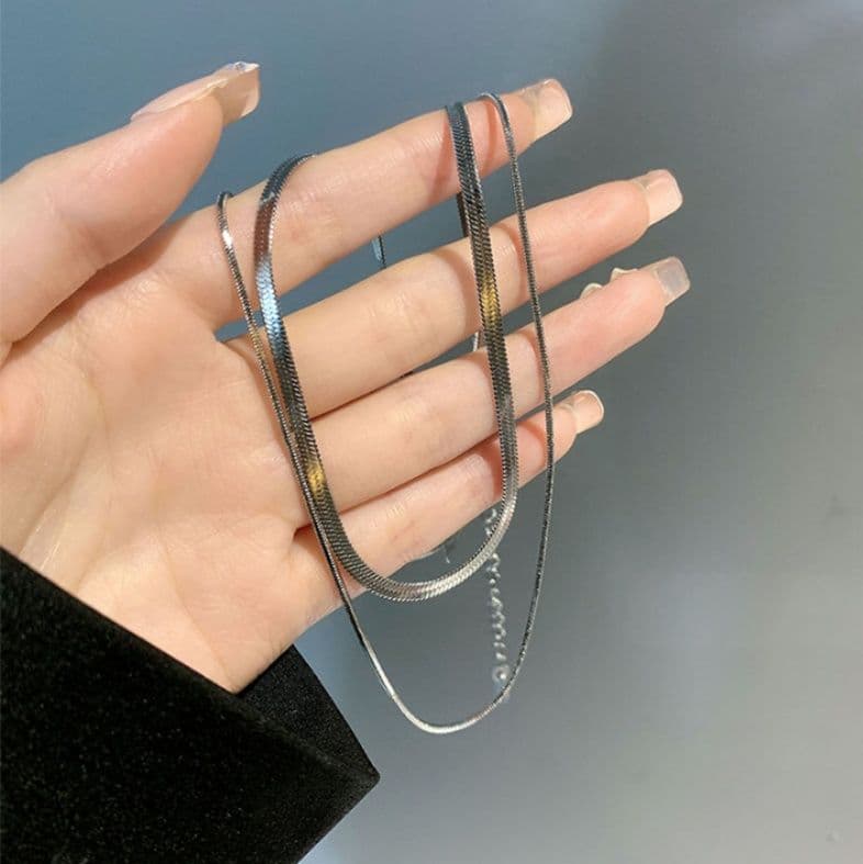 ネックレスチェーン 二連スネークチェーン