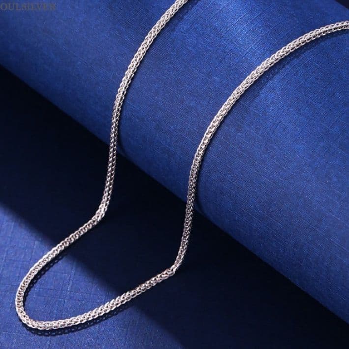 ネックレスチェーン 繊細な編み目の純銀鎖