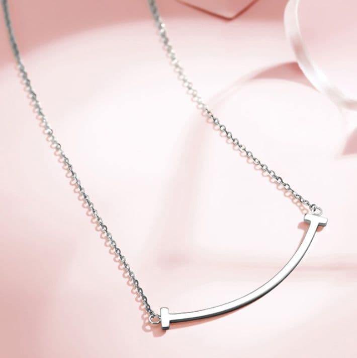 ネックレスチェーン 曲線美のシンプルバーネックレス