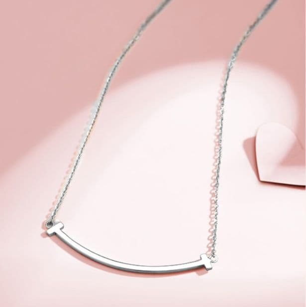 ネックレスチェーン 曲線美のシンプルバーネックレス