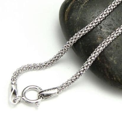 ネックレスチェーン 華奢な輝き 細粒ポップコーンチェーン