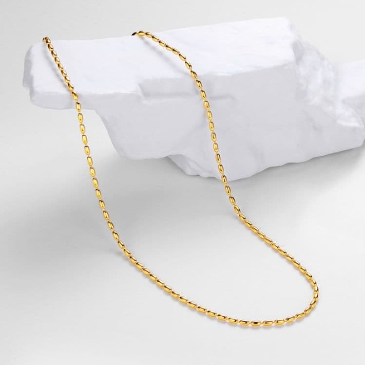 ネックレスチェーン 洗練された豆粒チェーン