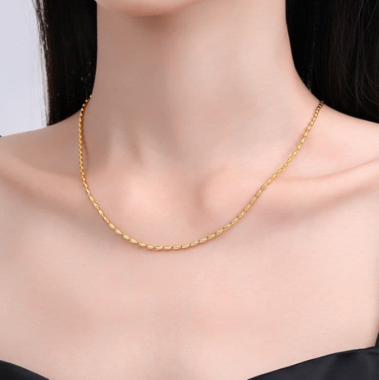 ネックレスチェーン 洗練された豆粒チェーン