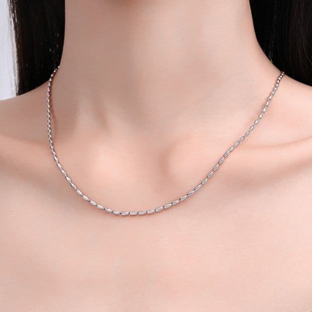 ネックレスチェーン 洗練された豆粒チェーン