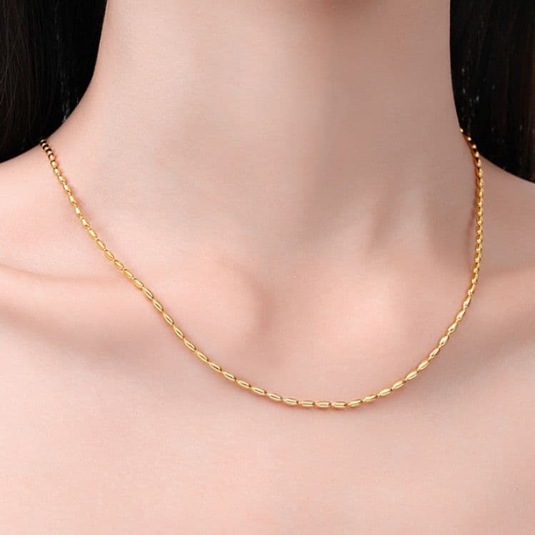 ネックレスチェーン 洗練された豆粒チェーン