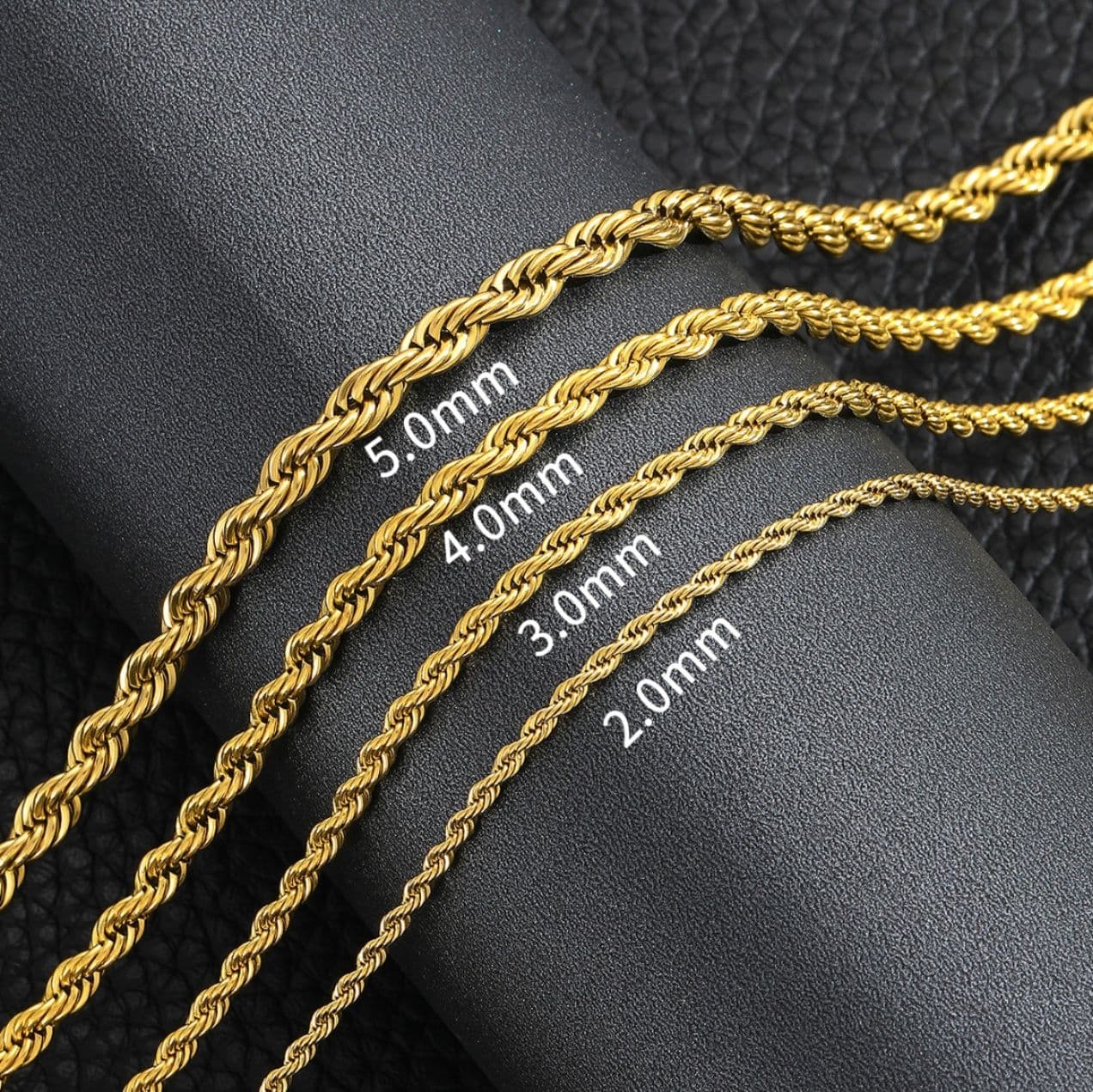 ネックレスチェーン ねじり三つ編みステンレスチェーン