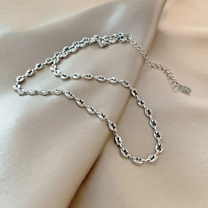 ネックレスチェーン 楕円粒つなぎチタンチェーン