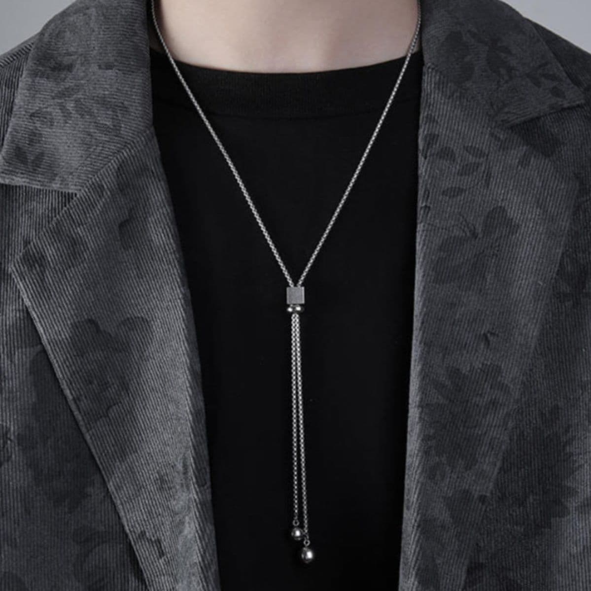 ネックレスチェーン 方形スライド式チタンネックレス