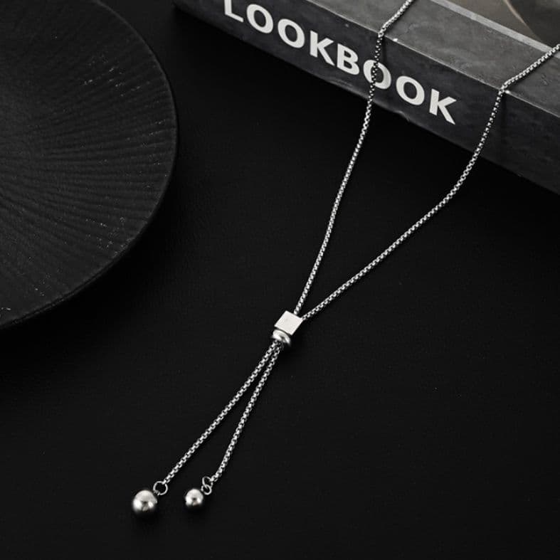 ネックレスチェーン 方形スライド式チタンネックレス