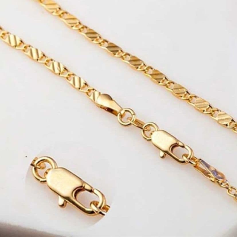 ネックレスチェーン 波型デザイン細身ステンレスチェーン