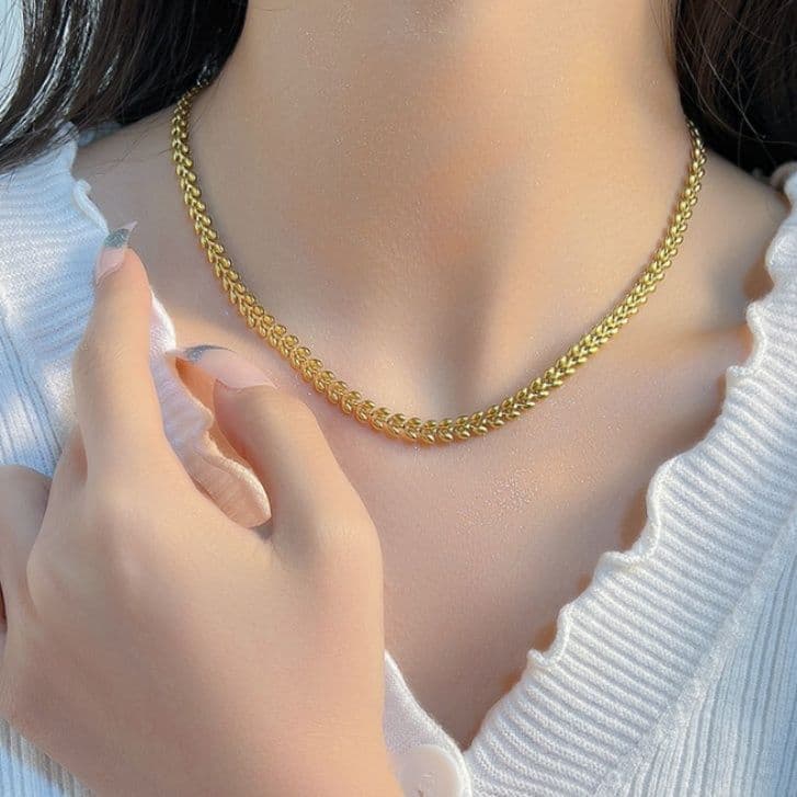 ネックレスチェーン 麦の穂デザイン ステンレスチェーン