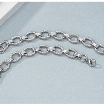 ネックレスチェーン 縄模様輪環連鎖ネックレス