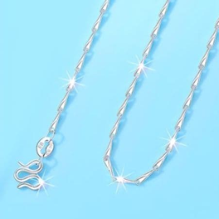 ネックレスチェーン ねじれ輝きシルバーチェーン