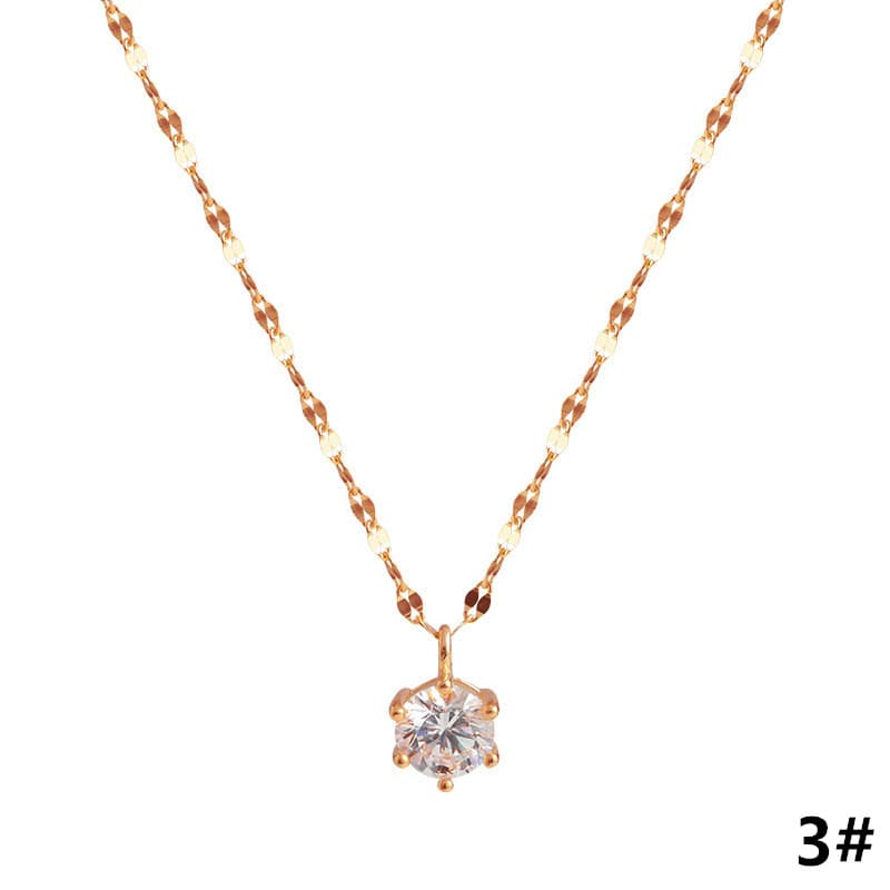 輝石付きシルバーネックレスチェーン 女性用 上品な首飾り