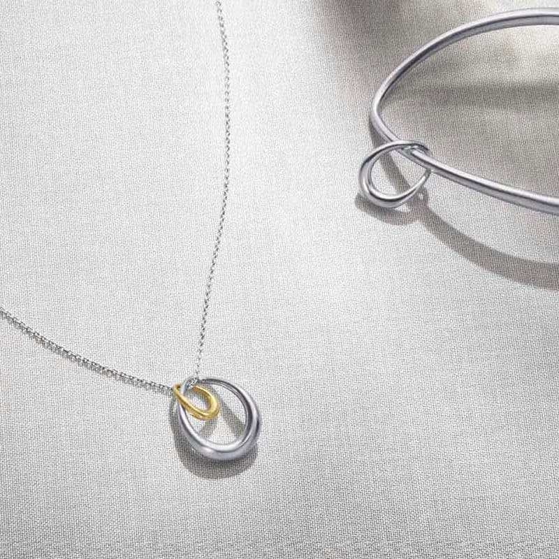 ネックレスチェーンゴールド二重リング真鍮ネックレス錆びにくい首飾り