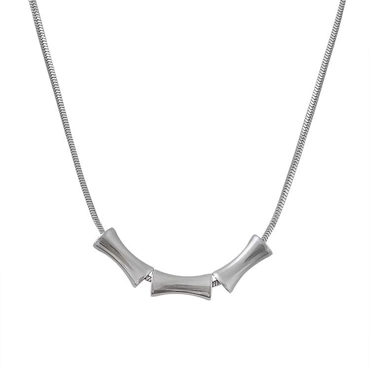 ネックレスチェーン 洗練筒型パーツ入りチェーン