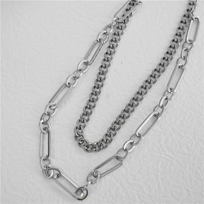 ネックレスチェーン 二連重ねステンレスチェーン