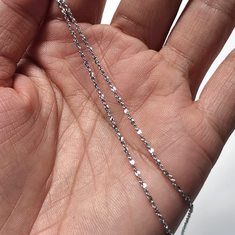 ネックレスチェーン 繊細な輝き カットボールチェーン