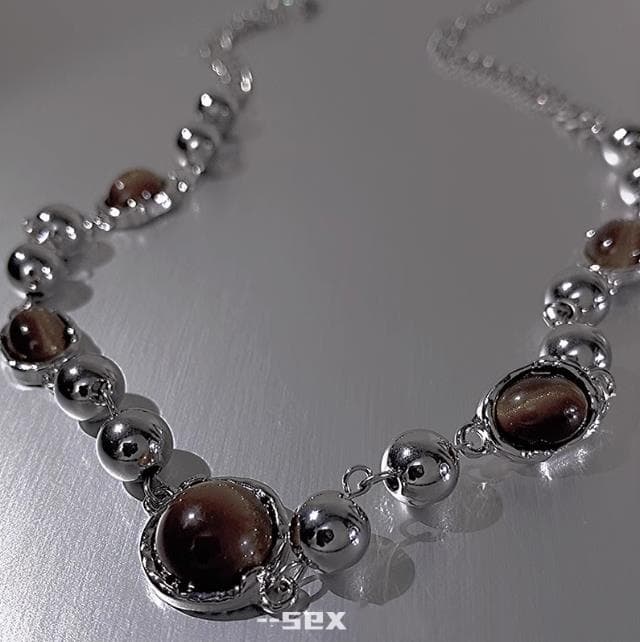 ネックレスチェーン 鎖骨丈 虎眼石シルバーチェーン