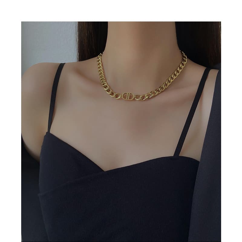 ネックレスチェーン 重厚感ある喜字モチーフチタンチェーン