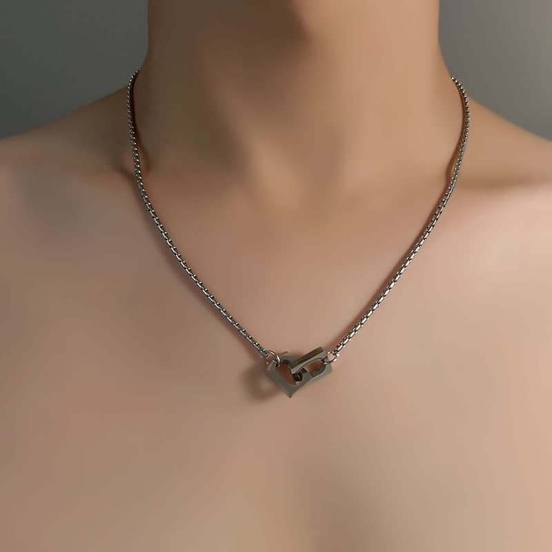 ネックレスチェーン 幾何学ロックチタンチェーン