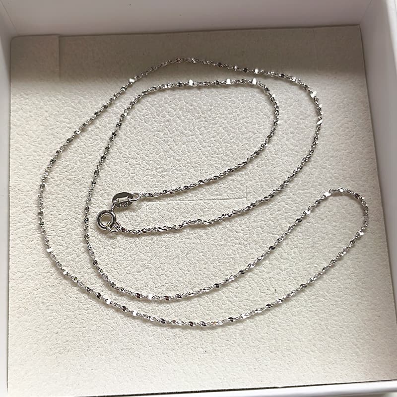 ネックレスチェーン 繊細な輝き カットボールチェーン