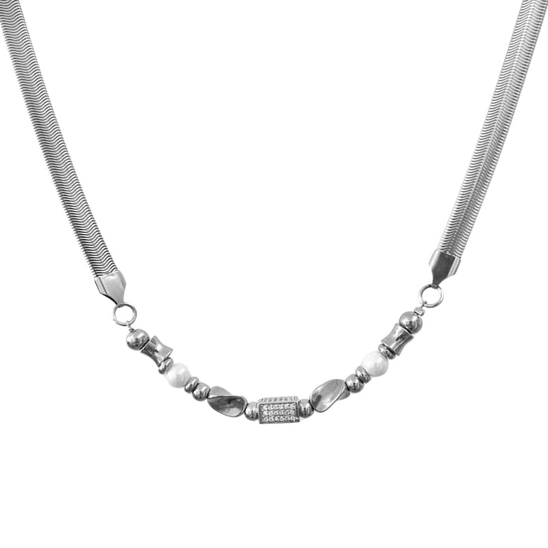 ネックレスチェーン 波紋ビーズ 純チタンネックレス