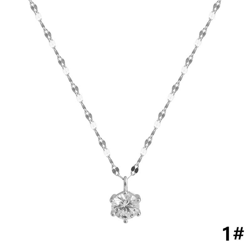 輝石付きシルバーネックレスチェーン 女性用 上品な首飾り