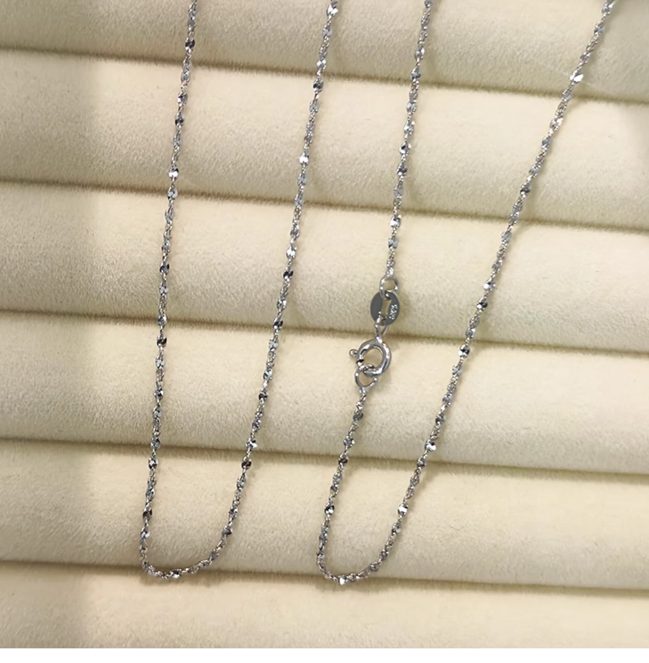 ネックレスチェーン 繊細な輝き カットボールチェーン