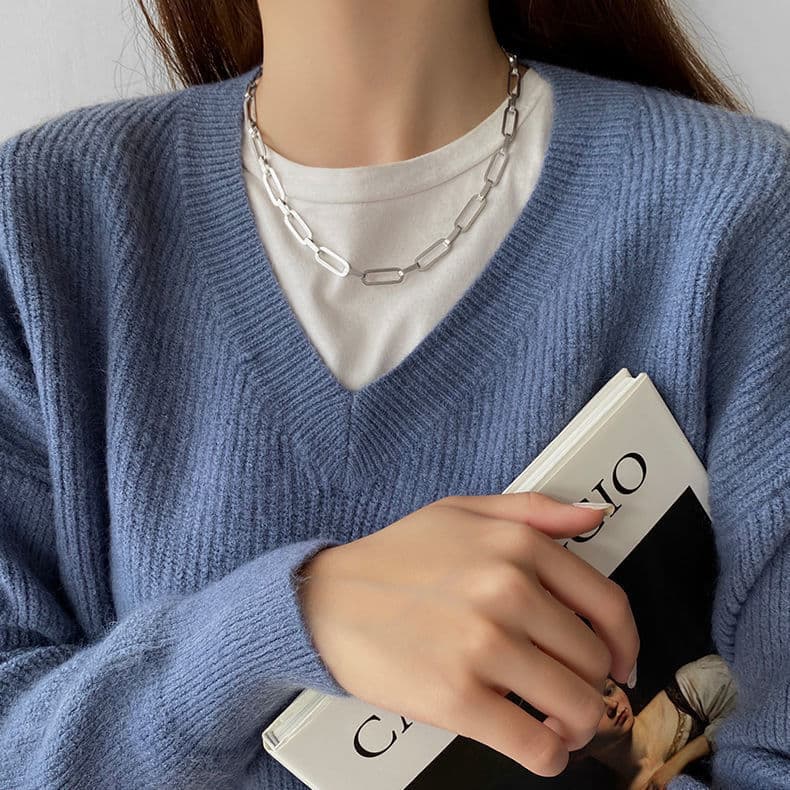 ネックレスチェーン 重厚感あふれる鎖型チタンネックレス