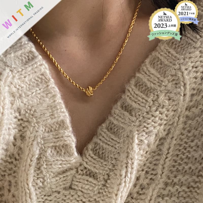 ネックレスチェーン 錆びにくい金色ツイストチェーンネックレス レディース首飾り　ゴールド