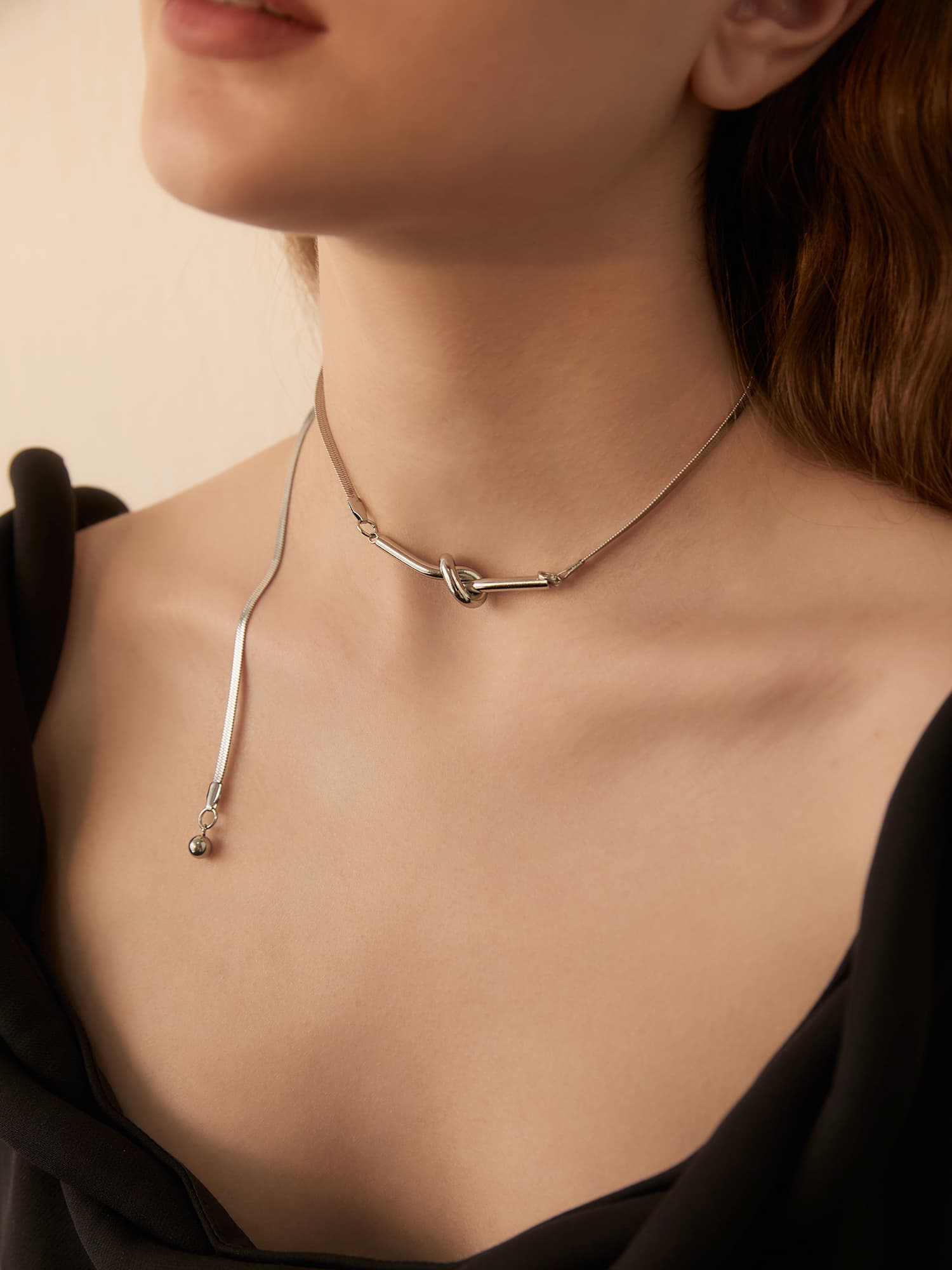 ネックレスチェーン 結び目モチーフ ネックレス