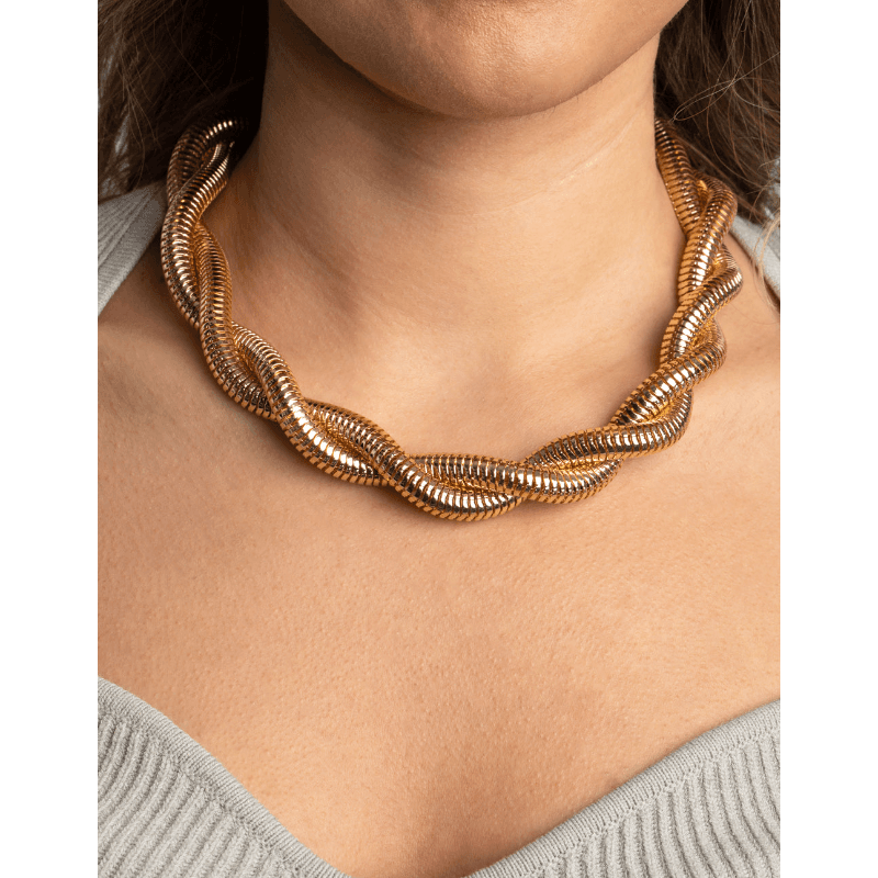 ネックレスチェーン 捻れ編み込み麗しのチェーン