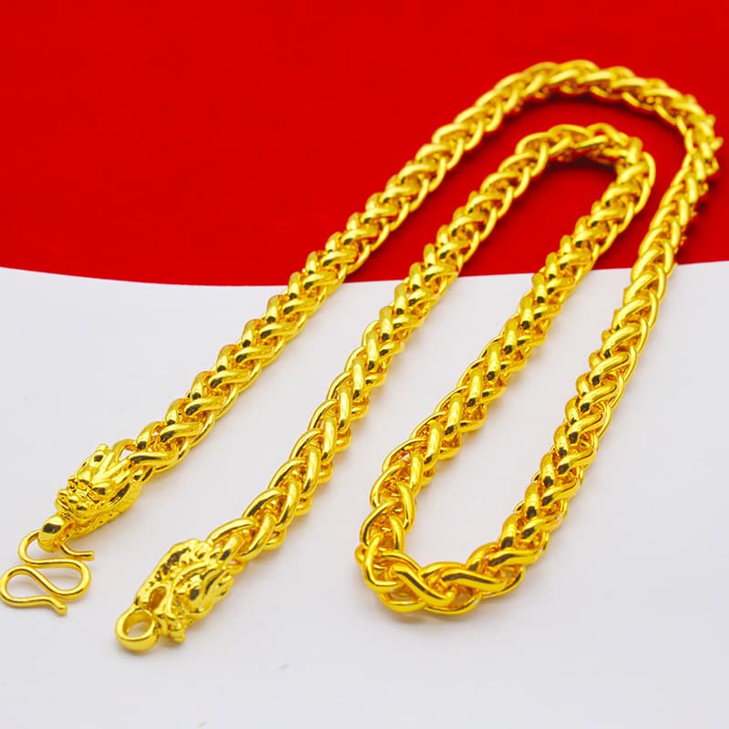 ネックレスチェーン 龍頭編み込みチェーン