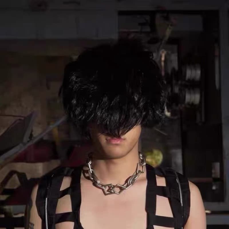 ネックレスチェーン 幾何学模様チェーンネックレス個性派アクセサリー