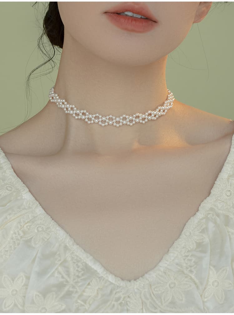 ネックレスチェーン パールモチーフゴールドネックレス