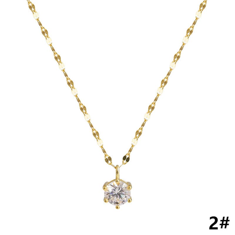 輝石付きシルバーネックレスチェーン 女性用 上品な首飾り