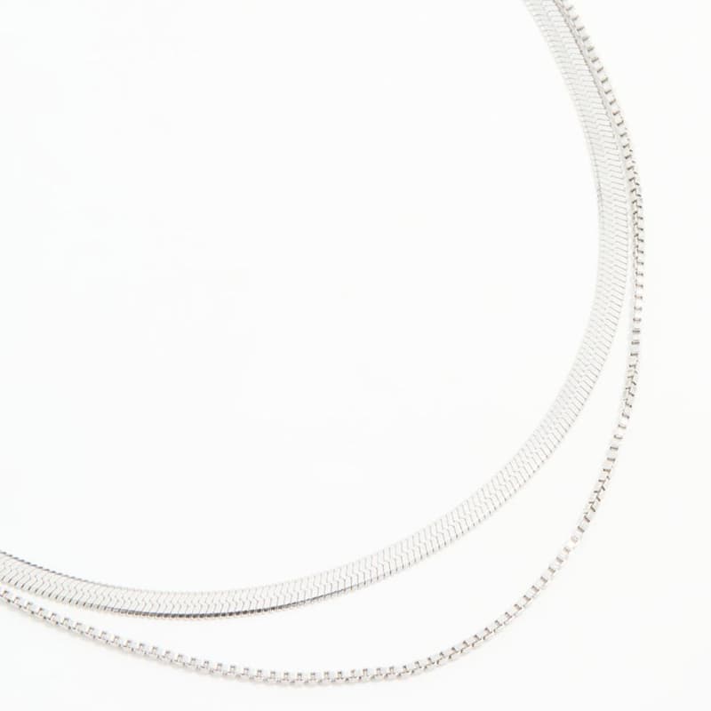 ネックレスチェーン 二連スネークチェーン