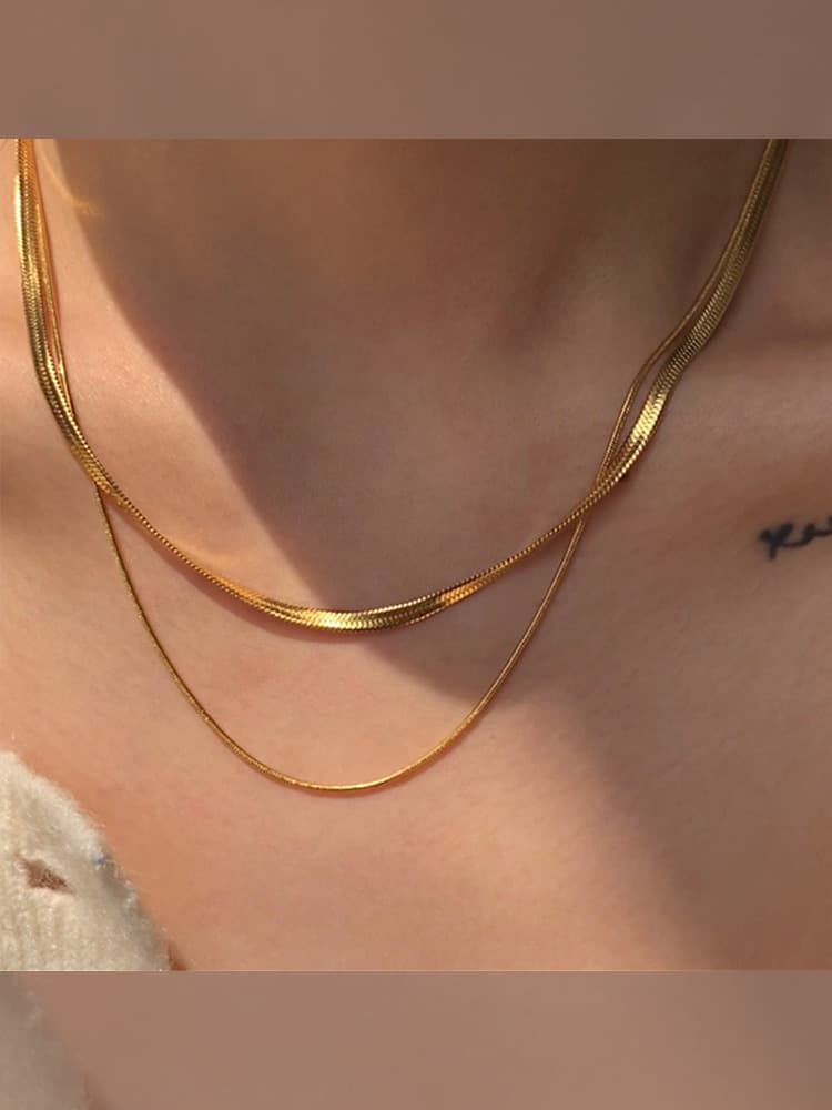 ネックレスチェーン 純鈦二重螺旋メッシュチェーン