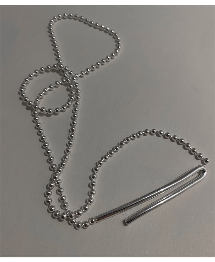 ネックレスチェーン 純銀925ボールチェーン調節可能女性用ネックレス