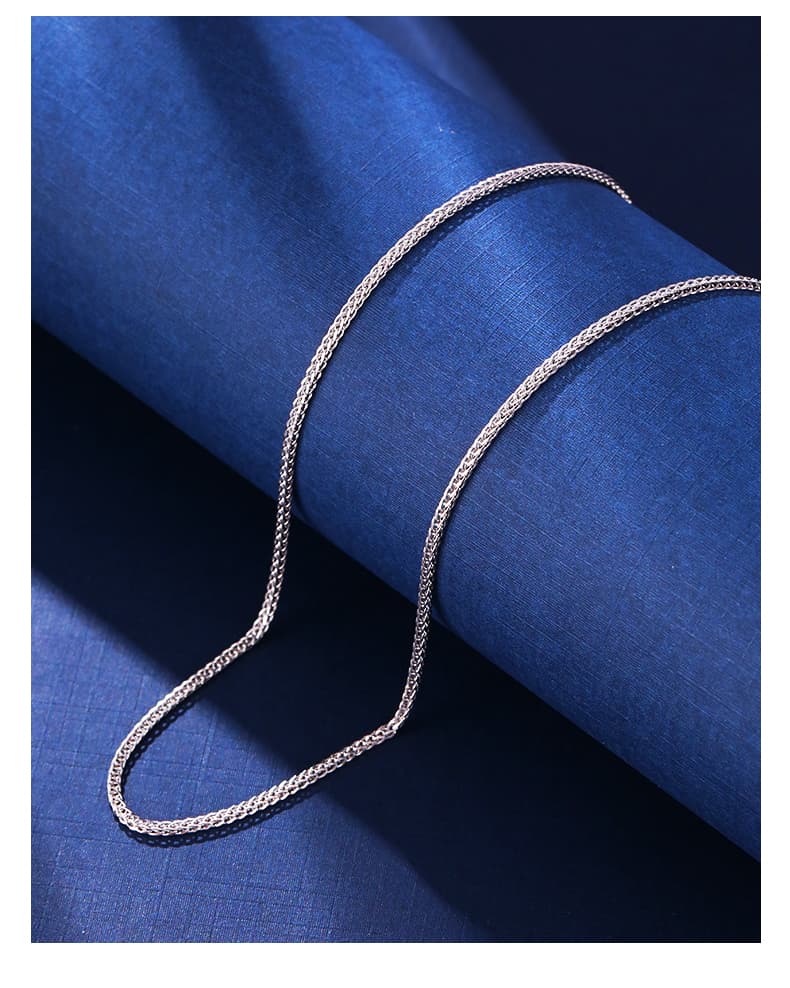ネックレスチェーン 繊細な編み目の純銀鎖
