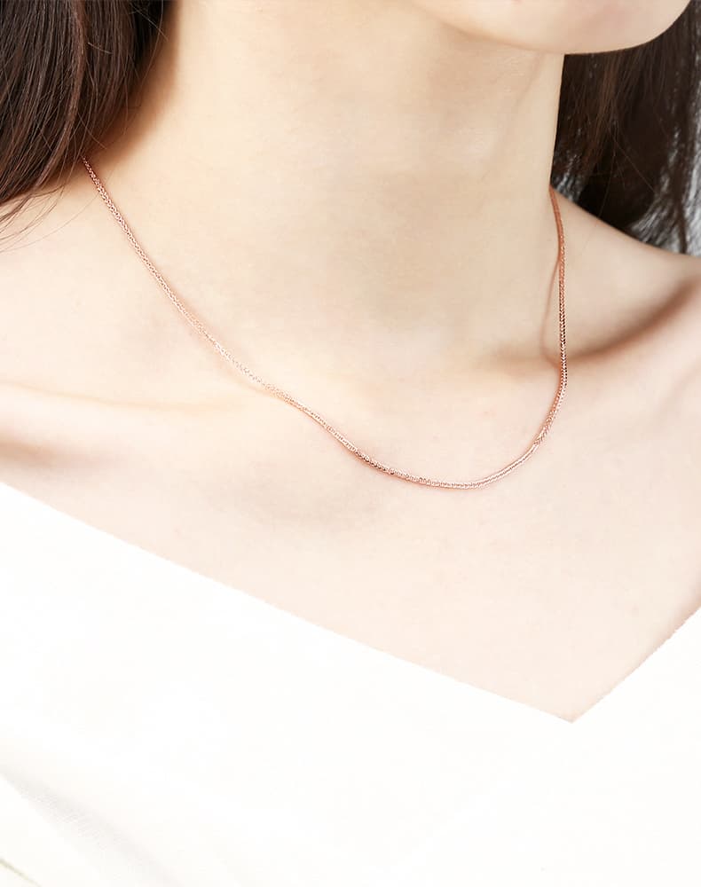ネックレスチェーン 繊細な編み込み麦の穂チェーン