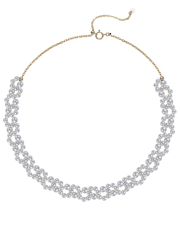 ネックレスチェーン パールモチーフゴールドネックレス