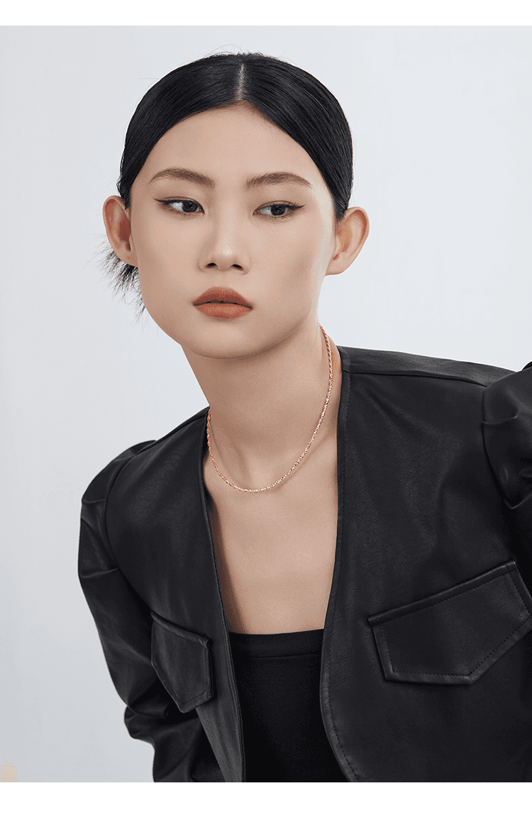 ネックレスチェーン 煌めき細編みチェーン